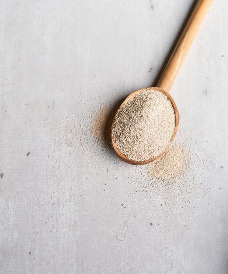 A wooden spoonful of yeast